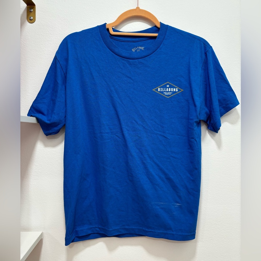 Basic blue Billabong Tshirt with Billabong logo on front and back